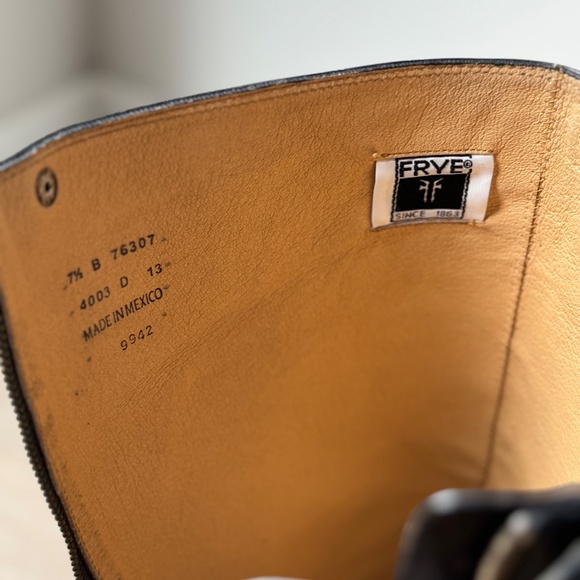 FRYE Jackie Tall Full-Grain Leather Boots in Black, size 7.5 - Picture 10 of 12